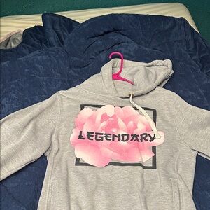 Gray Hoodie with Pink Graphic